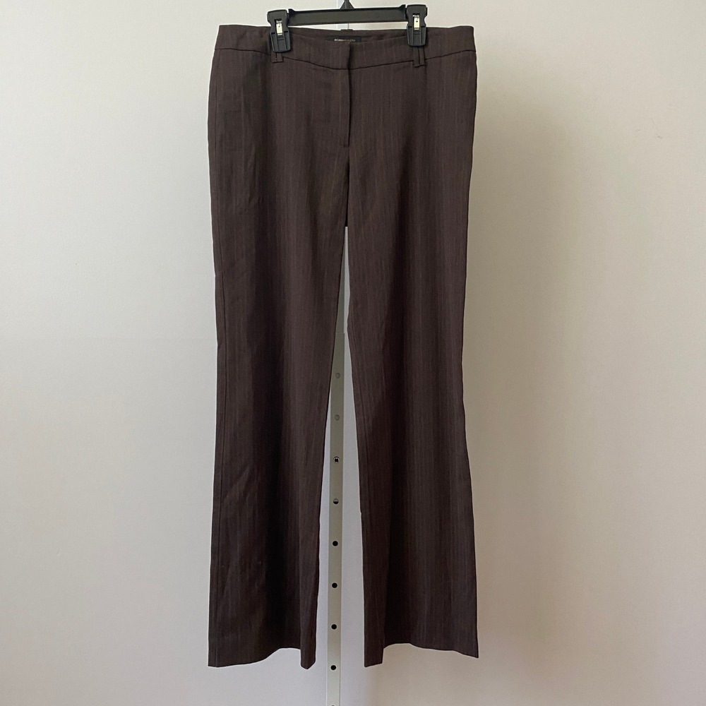 BCBGMAXAZRIA‎ Cotton Office Siren Academia Pinstripe Trousers Size 8 Brown